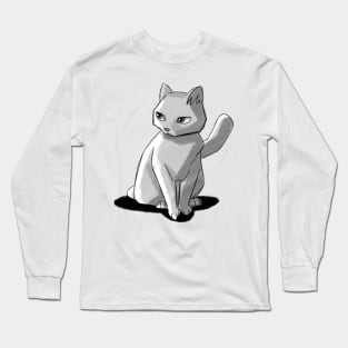 Graphite Cat Caricature Long Sleeve T-Shirt